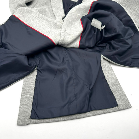 TOMMY HILFIGER Blazer Jacket‎ Women's 12 Gray Navy Preppy Elbow Patches Fitted - Picture 6 of 14